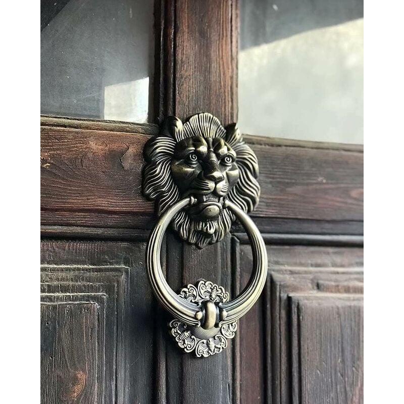 Door Knocker Lion Head, Bronze - Classic and Elegant Design for Home Decor