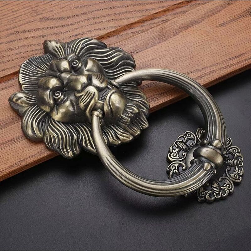 Door Knocker Lion Head, Bronze - Classic and Elegant Design for Home Decor