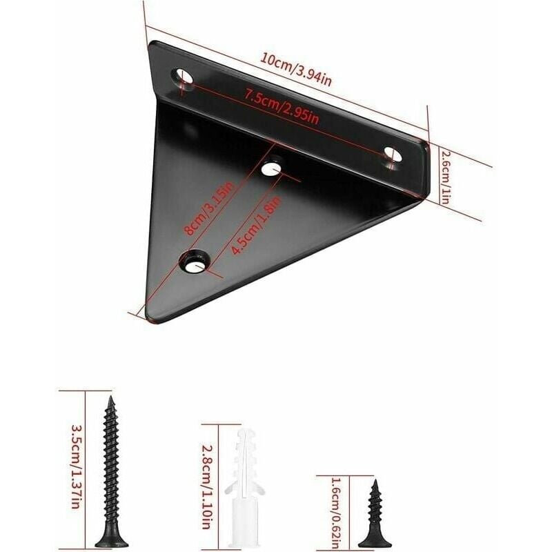 pcs Floating Shelf Brackets, Invisible Triangle Wall Shelf Brackets, Metal Wall Shelf Brackets for Shelves