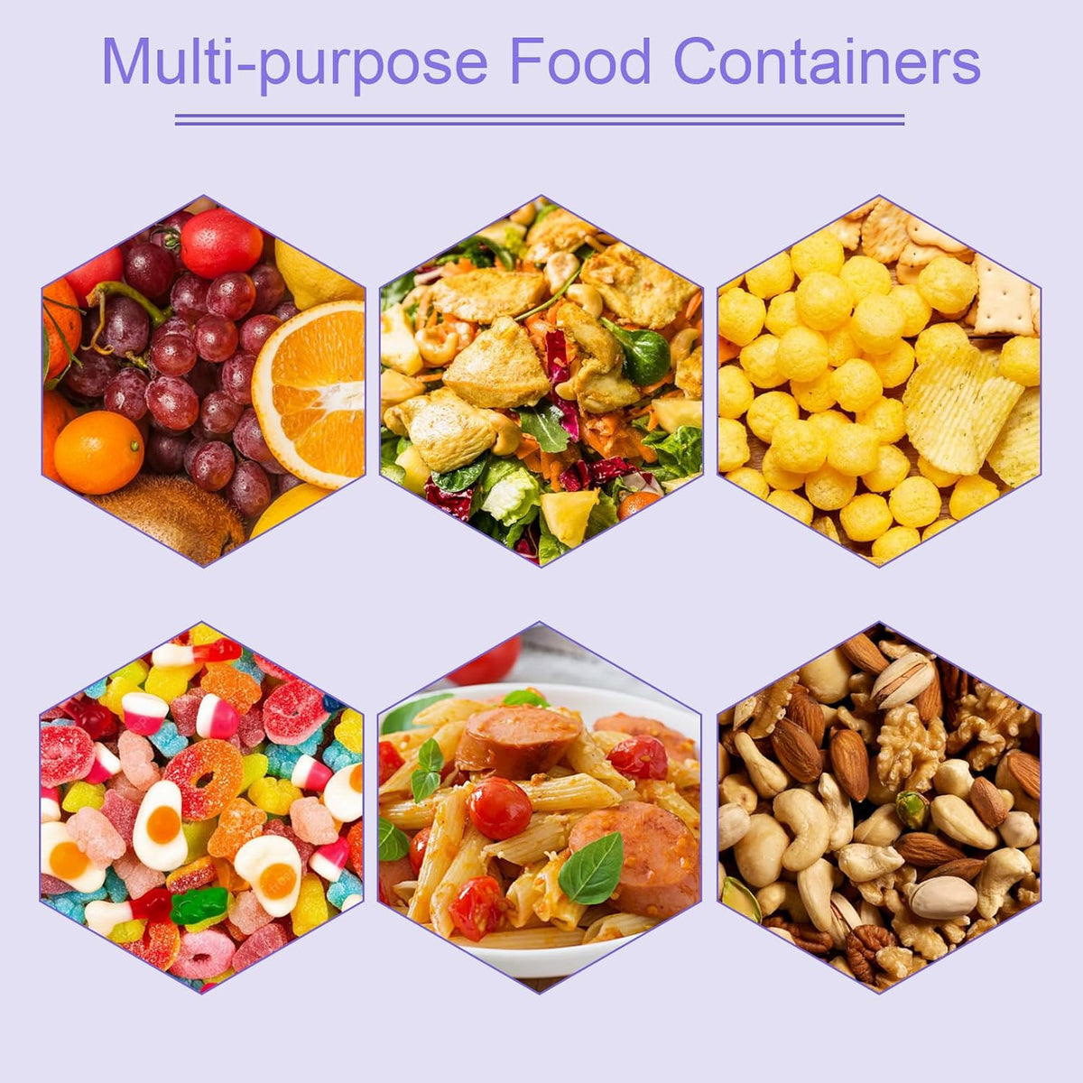 4-pack snack boxes with compartments, snack containers for kids and adults, 4-compartment bento lunch boxes