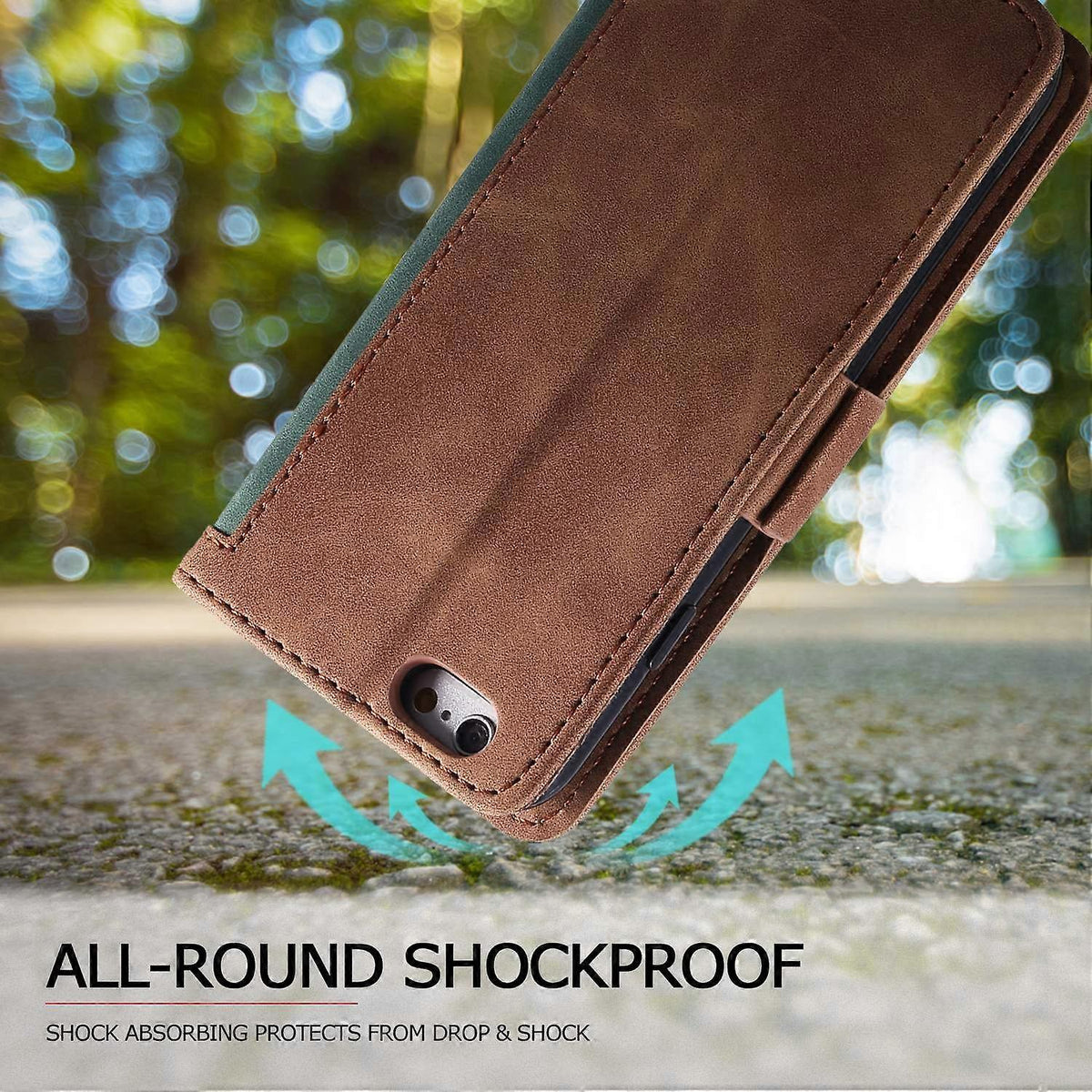 For iPhone 16e Case RFID Blocking Wallet Stand Leather Phone Case Multicolor Green Multicolor Green