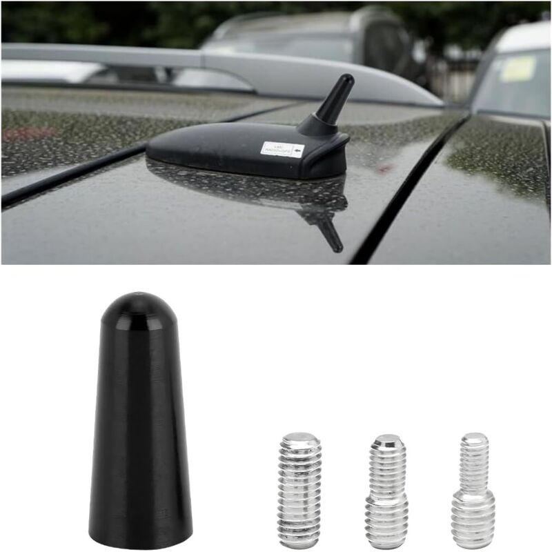 Short Car Antenna, Universal Amplified Car Radio Short Antenna, 3cm Short Rod Roof Stereo Antenna for Car, for All Cars Vehicles Auto