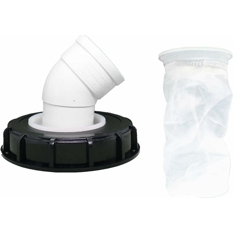 45° IBC Water Filter with Lid, 163mm Nylon Rainwater Filter, Washable, Compatible with IBC Water Tank DN 150