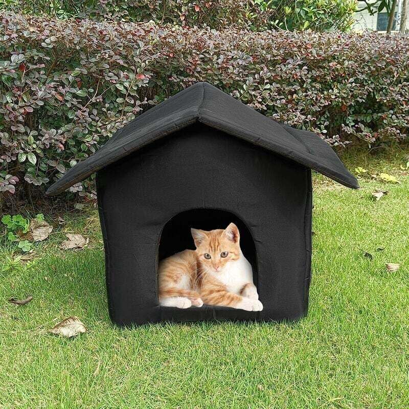 Waterproof Outdoor Cat House, Indoor Dog Kennel, Foldable Waterproof Cat Tent, Warm Oxford Fabric for Winter, M