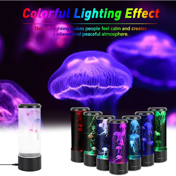 Jellyfish Lamp, Jellyfish Lava Lamp Aquarium Jellyfish Lamp LED Light 7 Colors with USB for Children's Bedroom Christmas Gift Birthday Gift