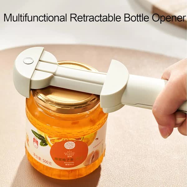Multifunctional Telescopic Cap Opener - Adjustable Multifunctional Can Opener and Cap Holder for People with Weak Hands
