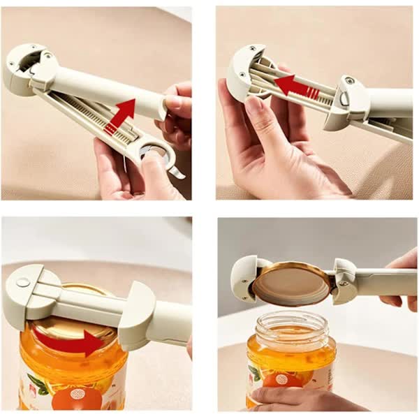Multifunctional Telescopic Cap Opener - Adjustable Multifunctional Can Opener and Cap Holder for People with Weak Hands