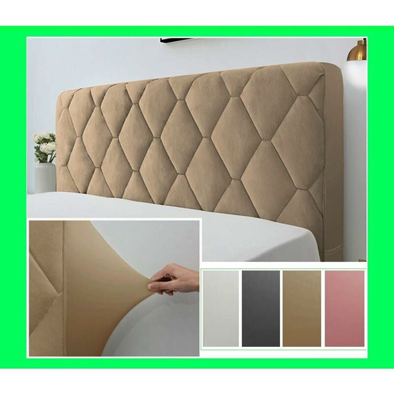 Headboard Cover, Headboard Cover Decorative Cover Bedroom Thickened Soft Package Dustproof Stretch Cover, Camel, 170cm (67 inches)