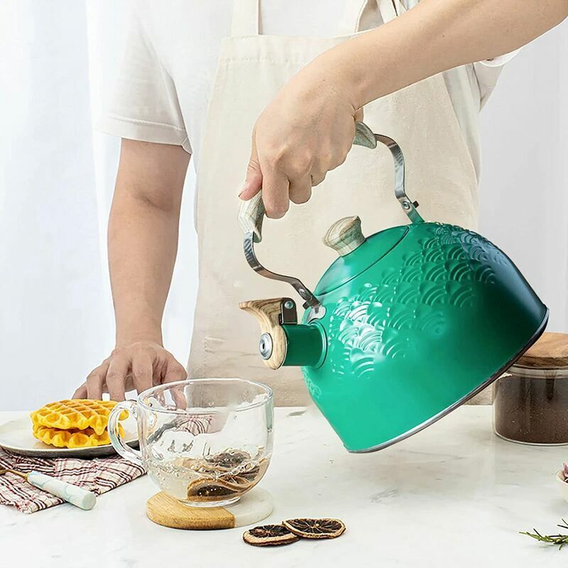 Kettle 2.5L Stainless Steel Whistling Kettle for Induction and Gas Stove Wood Stove