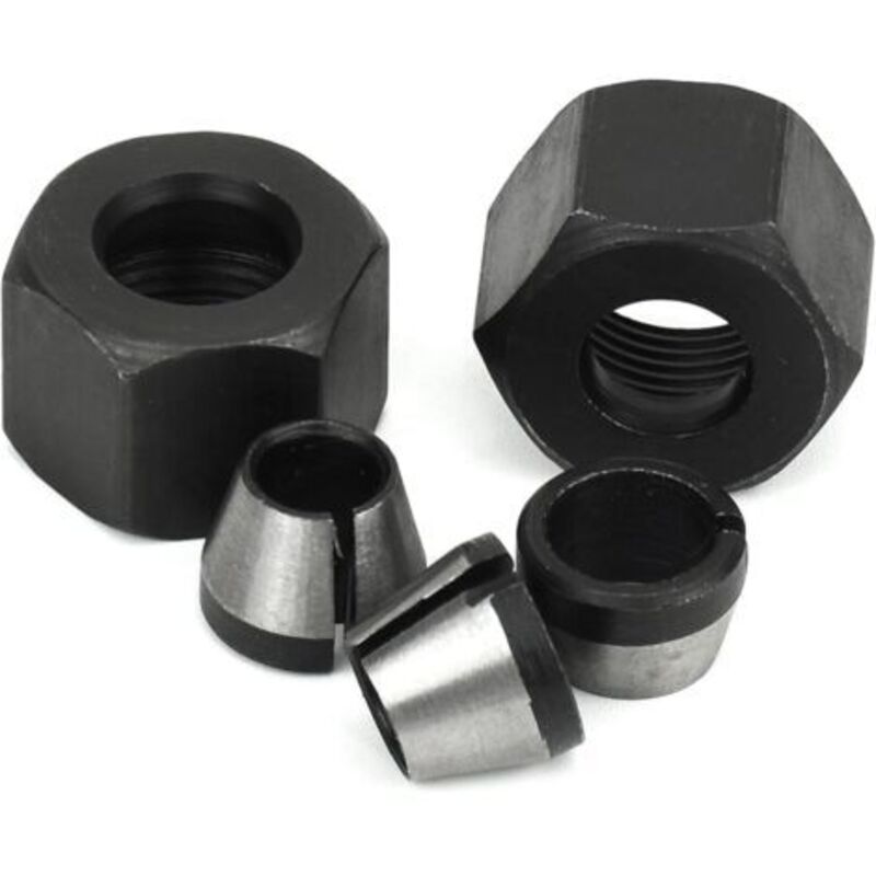 Milling Chuck - Set of 6, Countersunk Collet (6 mm, 6.35 mm, 8 mm), Router Collet, Collet Adapter