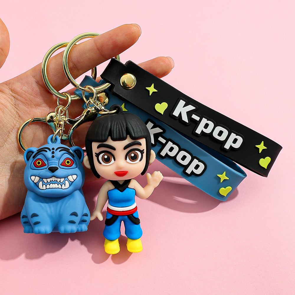 K-POP Demon Hunter Keychain Pendant Silicone Doll 3