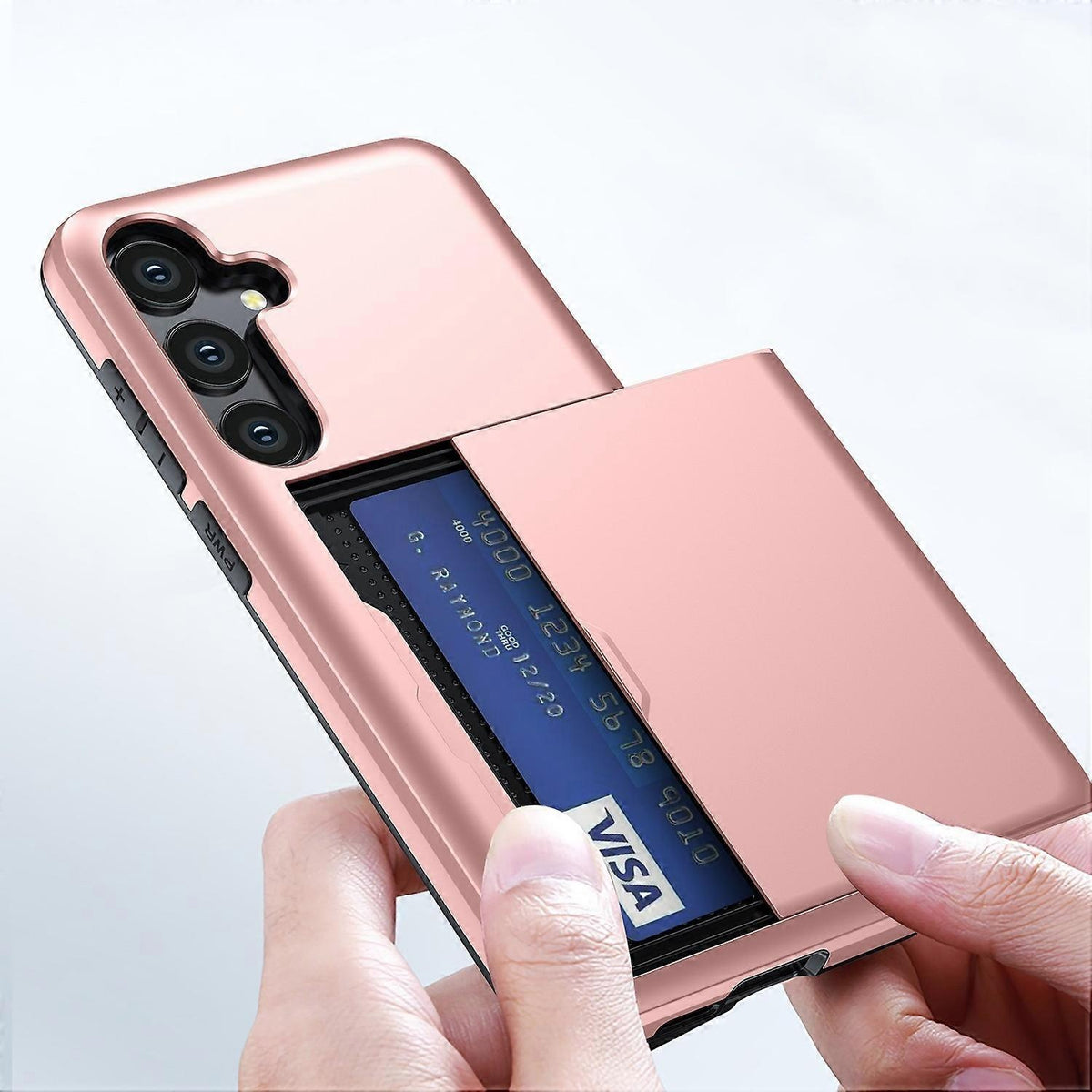 Hot Compatible with Samsung Galaxy A16 5G/4G Case with Card Holder TPU+PC Back Rose Gold