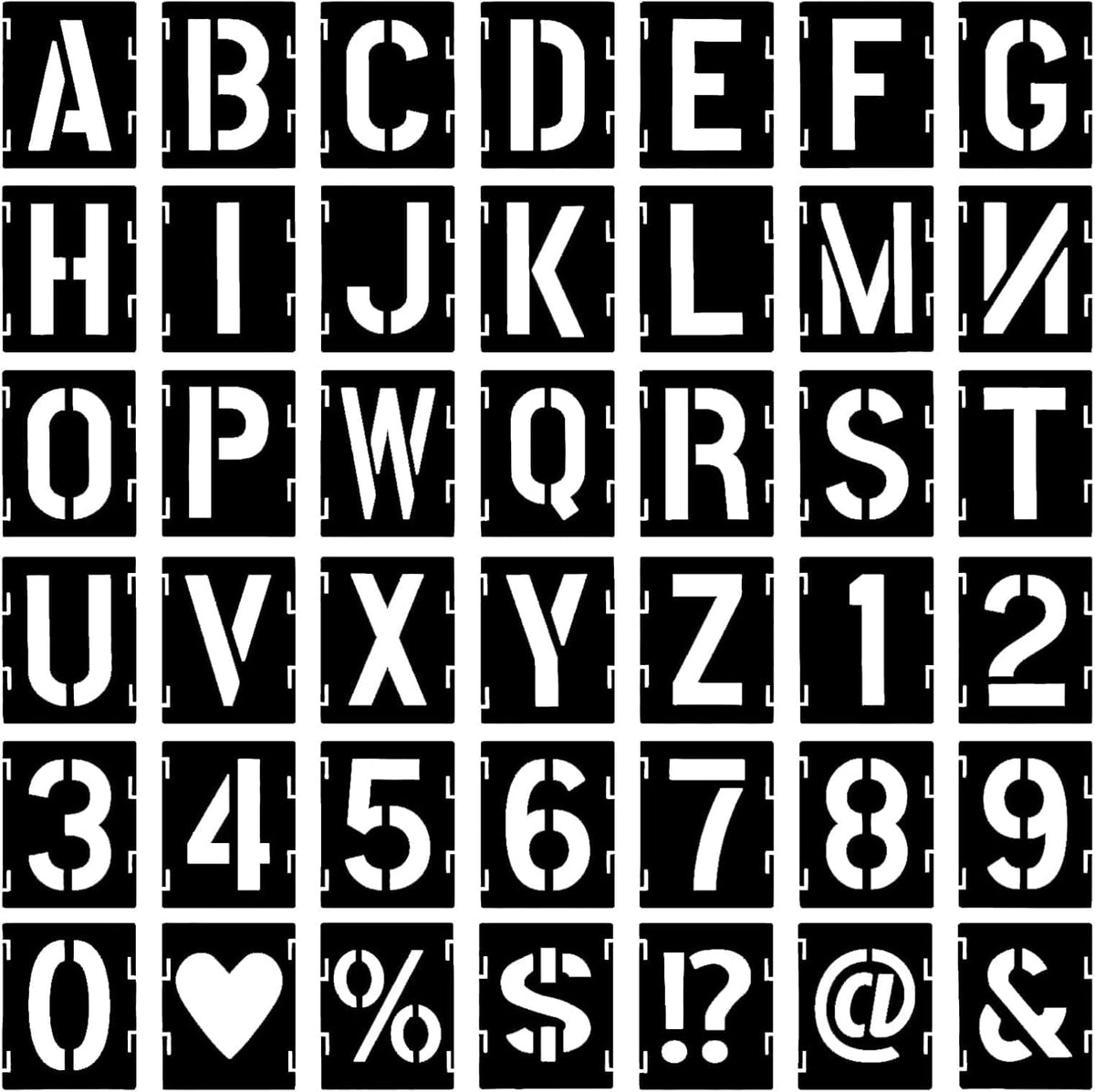 Stencils for letters and numbers, capital letters, alphabet stencils