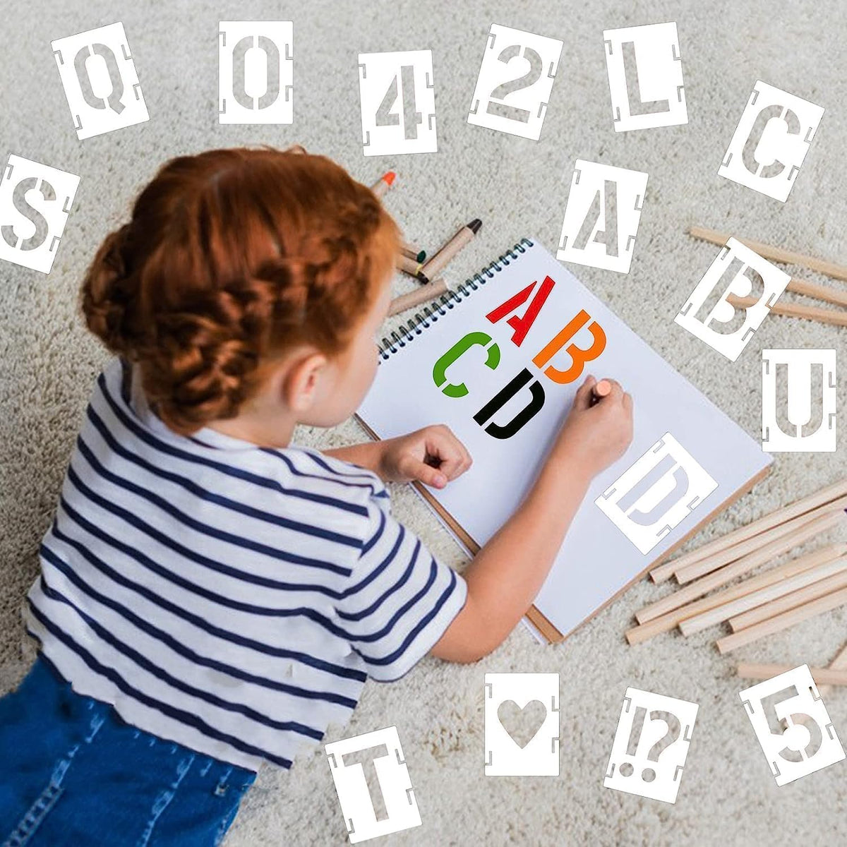 Stencils for letters and numbers, capital letters, alphabet stencils