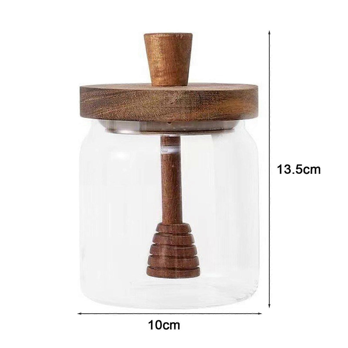 500ML Glass Honey Jar with Wooden Spoon Lid Airtight Honey Pot Set Transparent Honey Spoon and Jar Set for Easy Monitoring Wide Opening