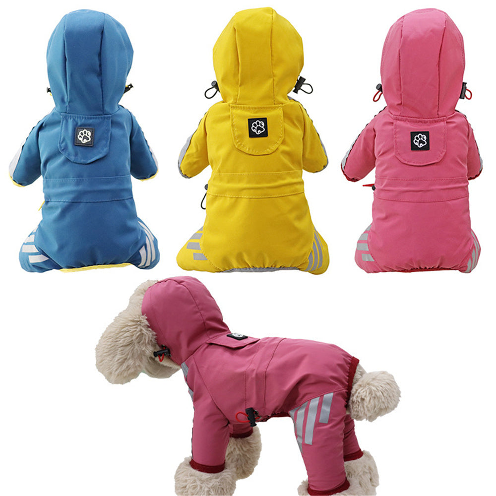 Dog Rainwear Raincoat Pet Hood Waterproof Jacket Clothing pink L