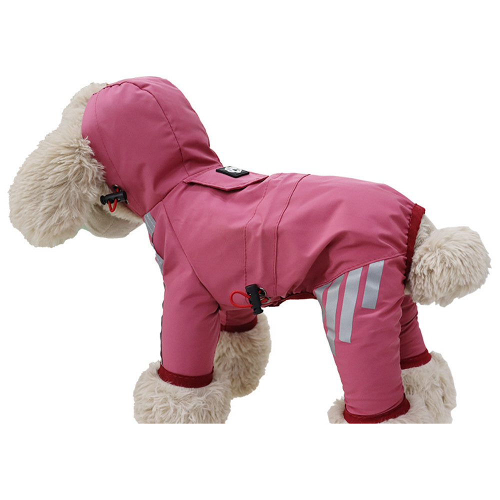Dog Rainwear Raincoat Pet Hood Waterproof Jacket Clothing pink L