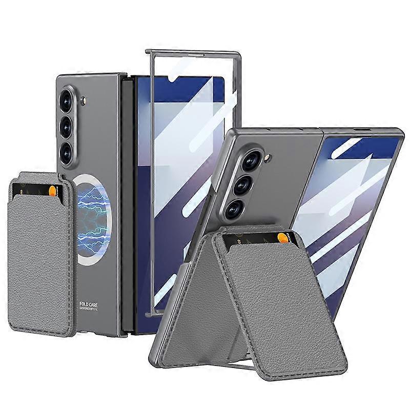 GKK Integrated Magnetic Foldable Card Slot Phone Case For Samsung Galaxy Z Fold7 5G Grey Grey
