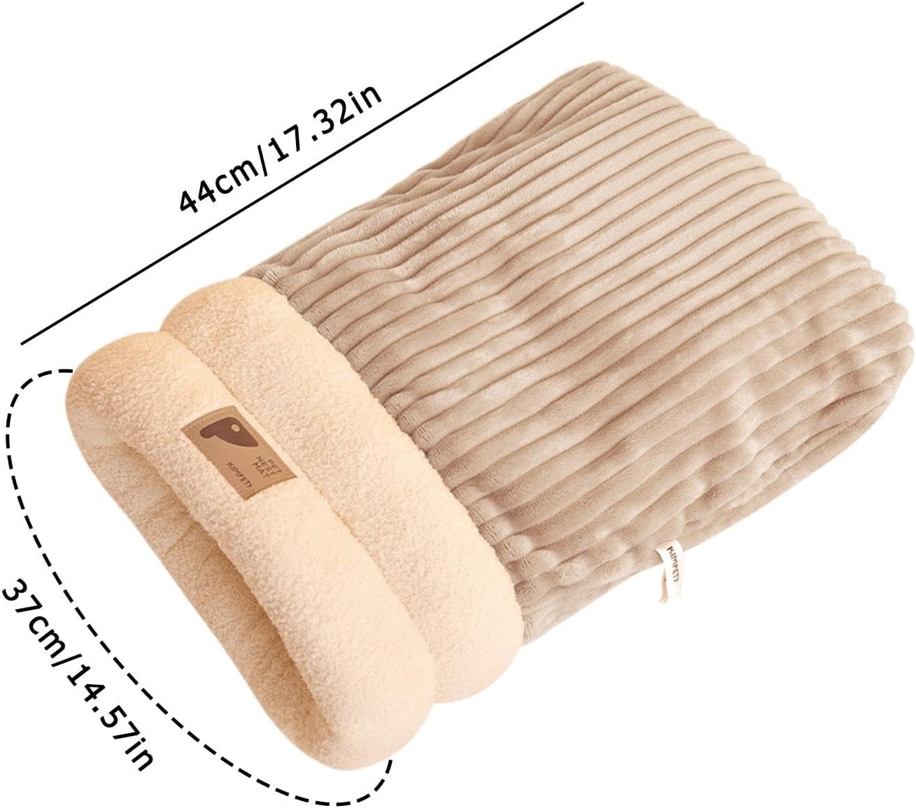 Sleeping Bag for Cat, Warm Pet Bed, Washable Cozy Cave for Cats gray L 34 x W 20 x H 20 cm