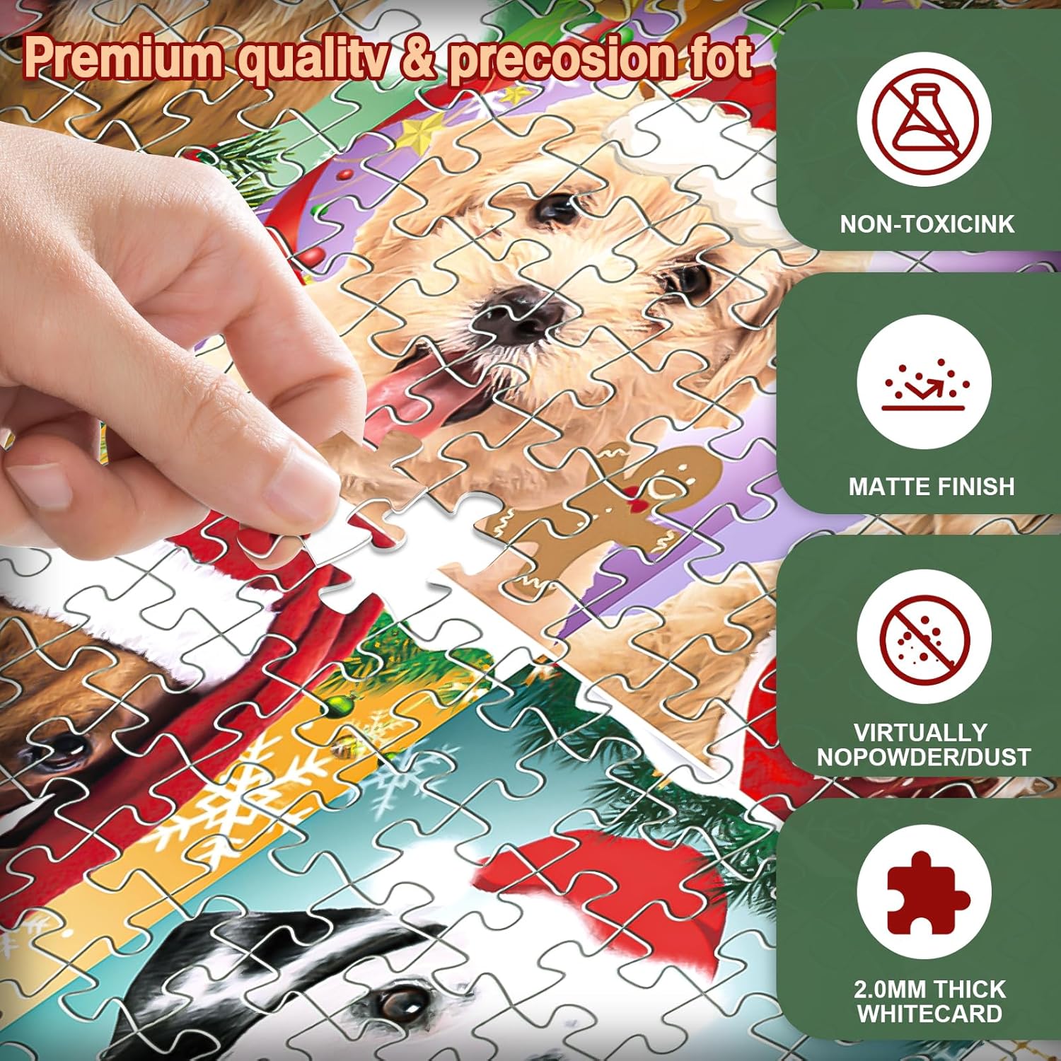 Advent Calendar 2024 Christmas Puzzle, Christmas Dogs Puzzle 1008 Pieces Puzzle 24 Days Christmas Countdown