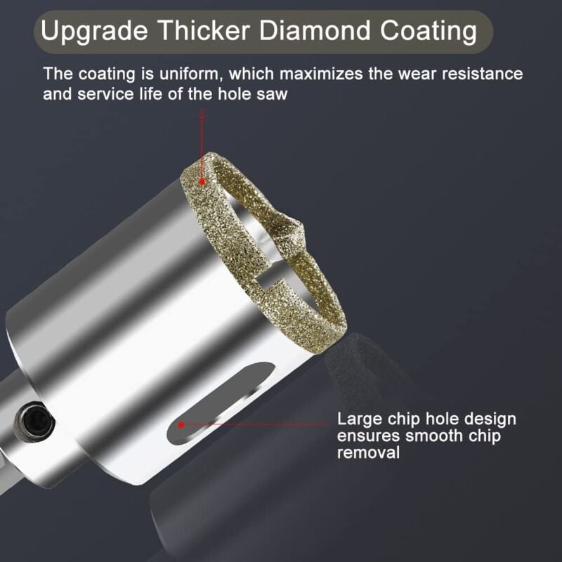 100mm Diamond Hole Saw with Centering Drill, Tile Hole Saw a
