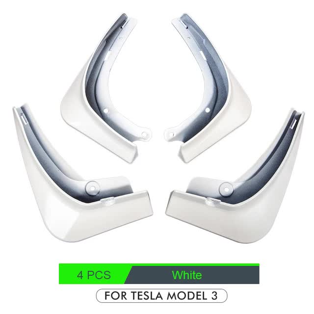 pcs Mudguards for Tesla Model 3 Front Rear Mudguard Fender Kit White Model 3_tfrf White Model 3