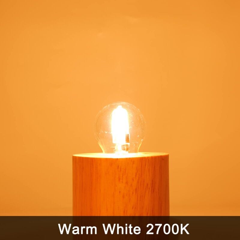 E27 Halogen Bulbs 28W G45 Glass Dimmable Warm White 2700K Golf Ball Shaped Bulb Edison Screw Lamp Clear Shade for Chandelier (6-pack)