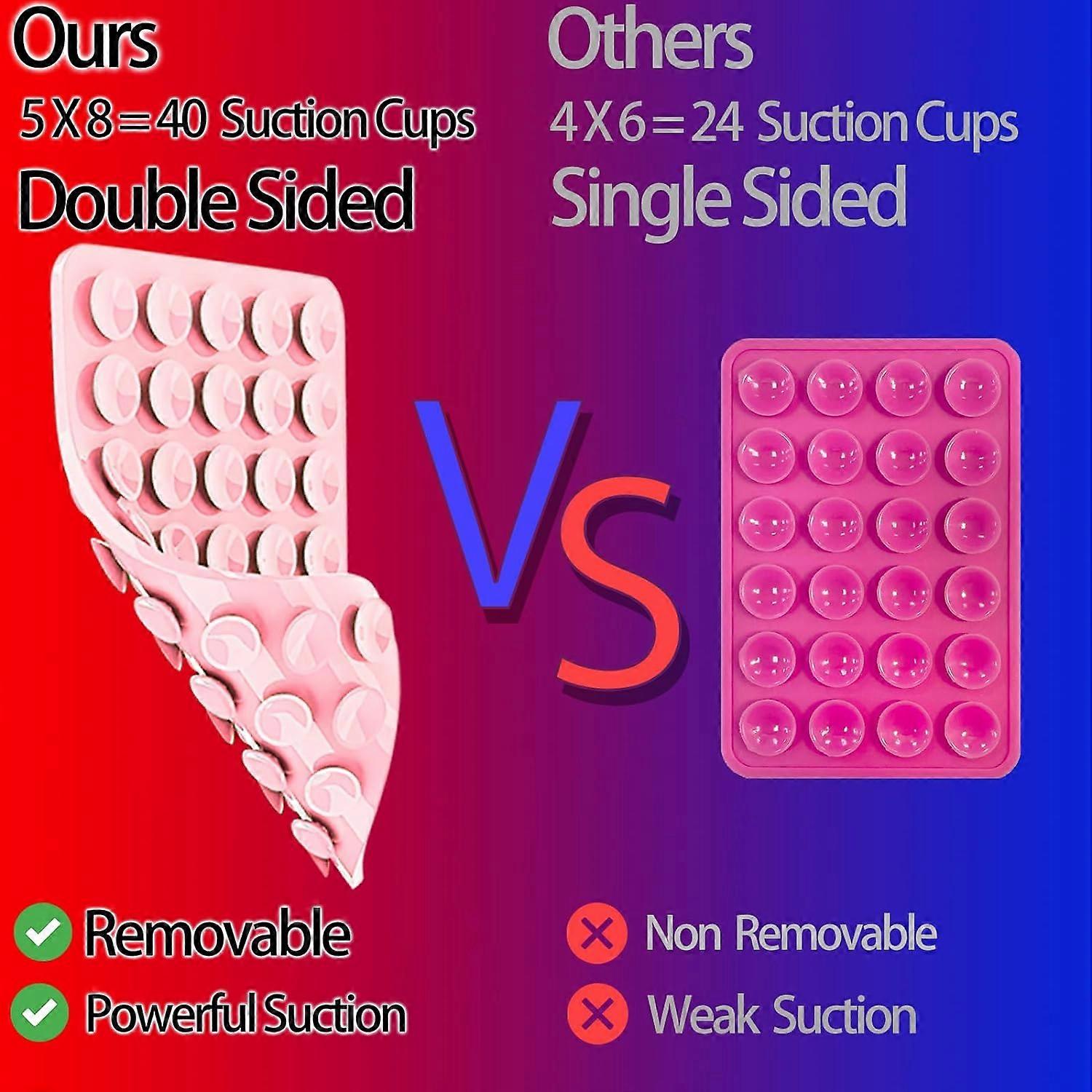 New Silicone Suction Cup Phone Case Mount Double Sided, Phone Accessory Handsfree Strong Grip Holder for Selfies and Videos White