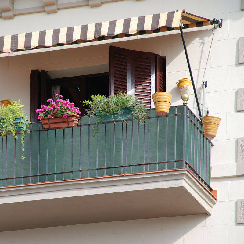 Fence fabric, privacy screen for garden fences & balcony railings, HDPE fabric, UV-stabilized, weatherproof, 1x5m, green
