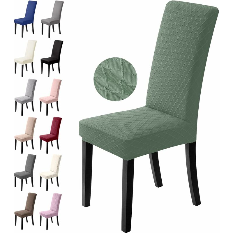 Chair Covers, 4 Pieces Chair Covers, Stretch Dining Chair Covers, Universal Washable Removable Cover (Green)