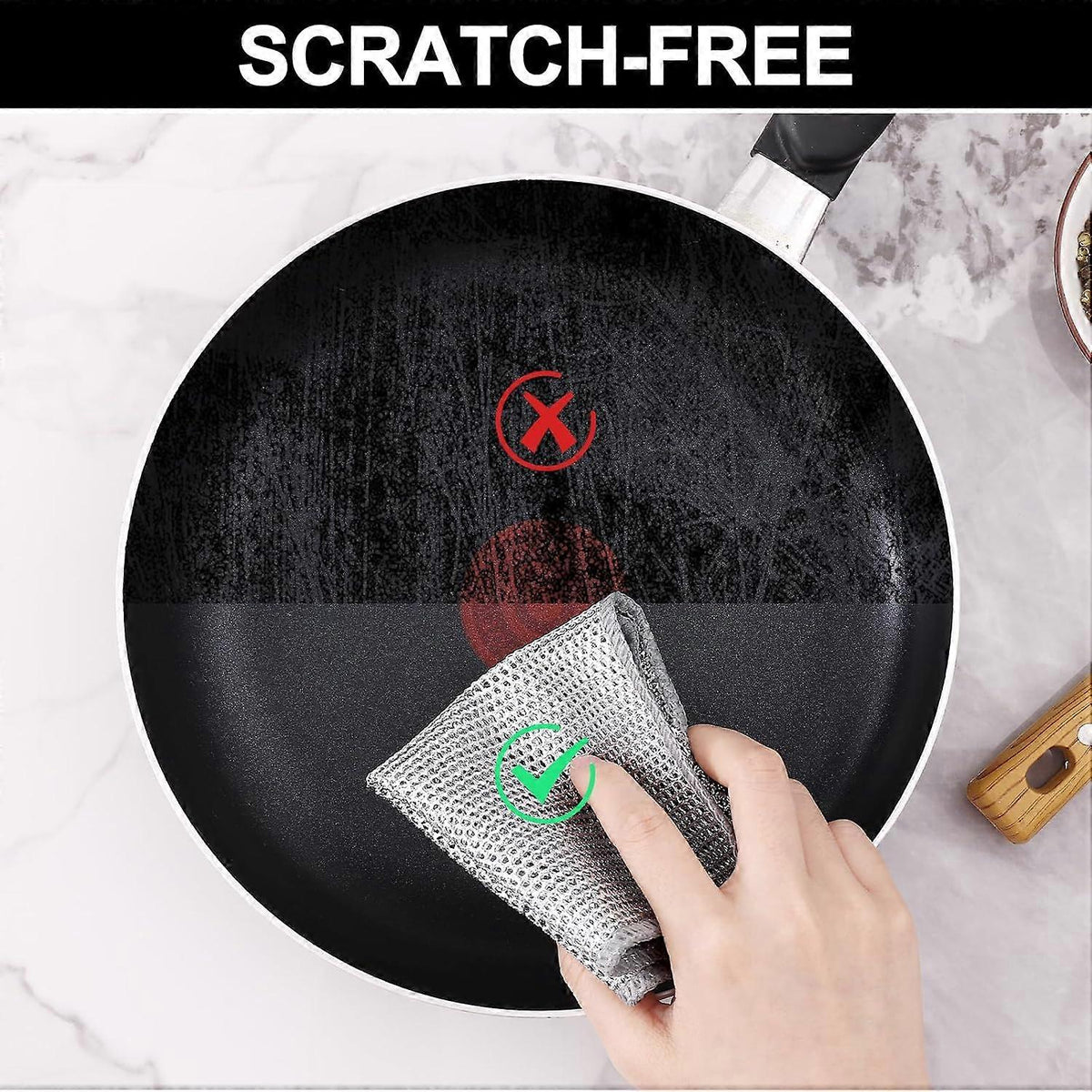 2025 Latest Model 6-Pack Multifunctional Steel Wire Dish Cloths, Double Layer