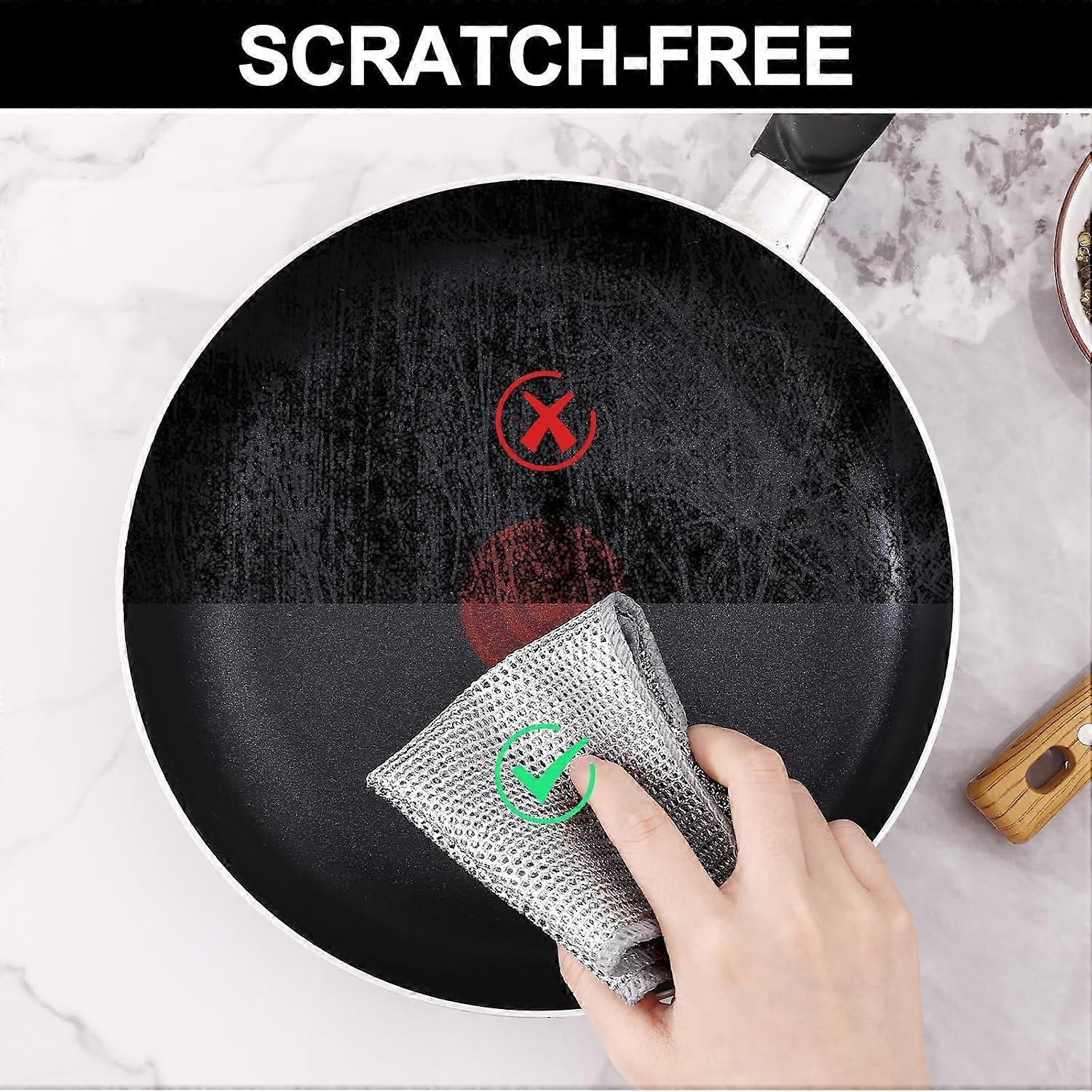 2025 Latest Model 6-Pack Multifunctional Steel Wire Dish Cloths, Double Layer