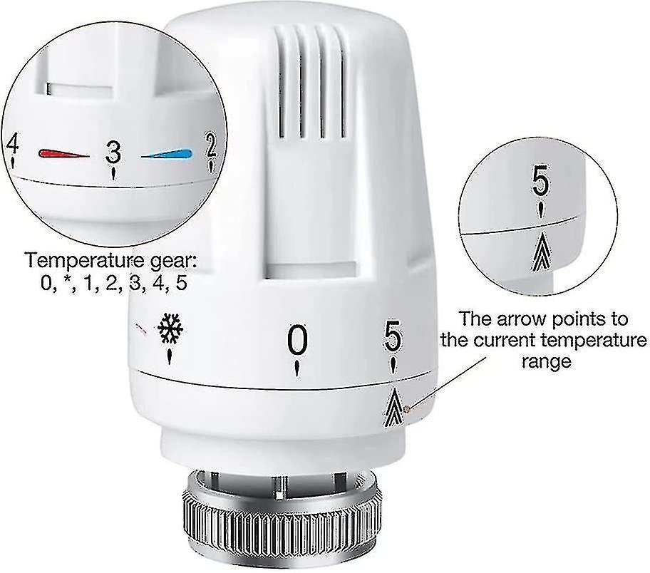 Thermostatic Head 4 Parts Thermostat M 30 X 1.5 Radiator Valve Replacement Head With Antifreeze—yux