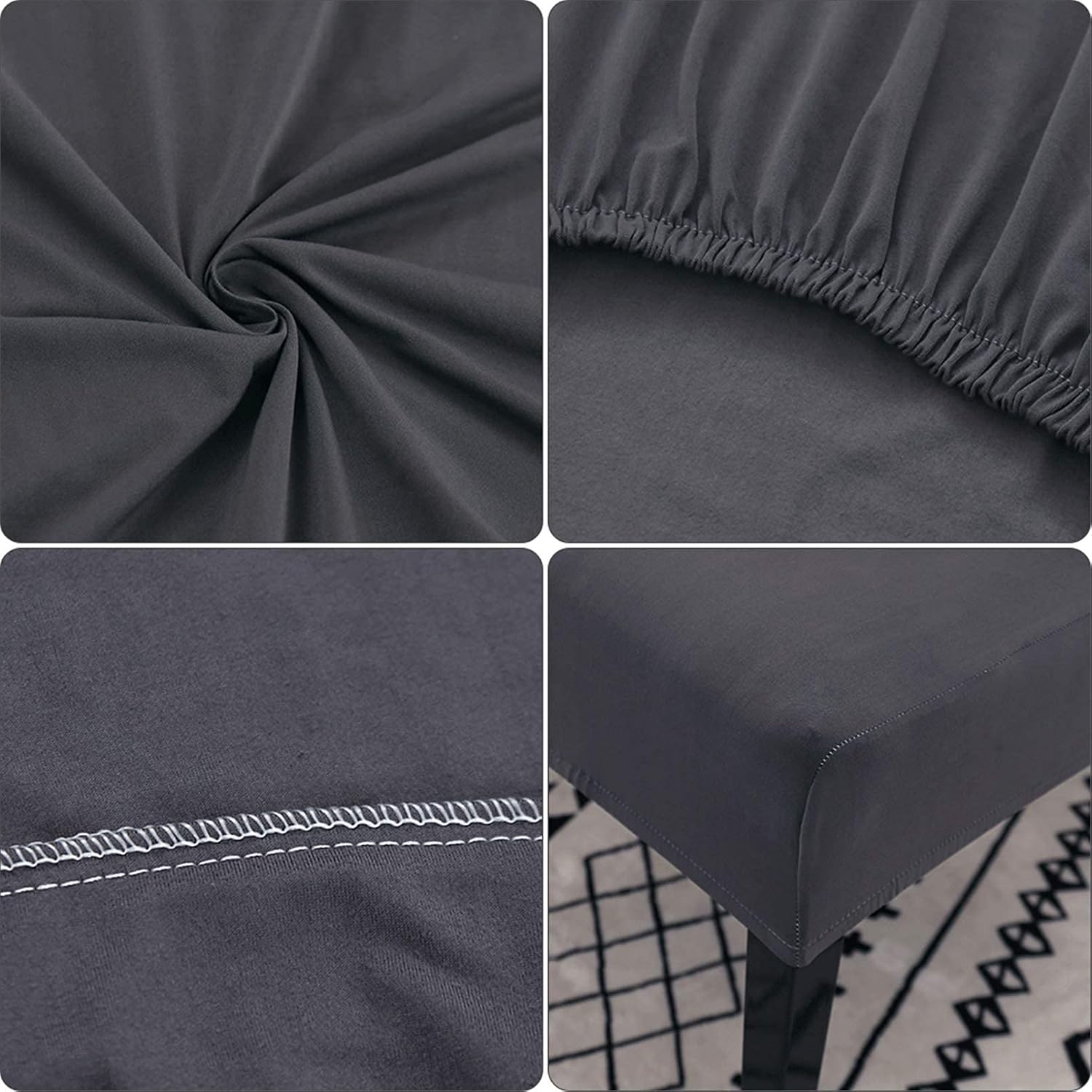 Chair Covers Set of 4 or 6, Stretch Removable Washable Chair Covers Decoration Slipcovers Seat Covers for Hotel grey-tfrf grey 6pcs