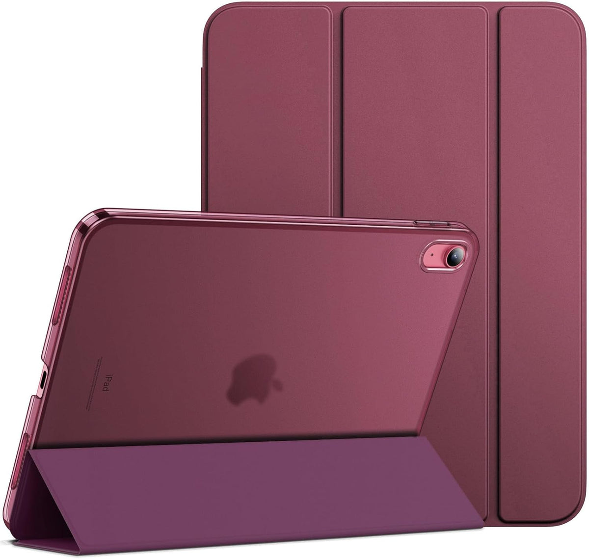 Case for iPad (A16) 11th/10th Generation (2025/2022), Slim Stand Hard Back Cover Auto Wake/Sleep Function (Burgundy)