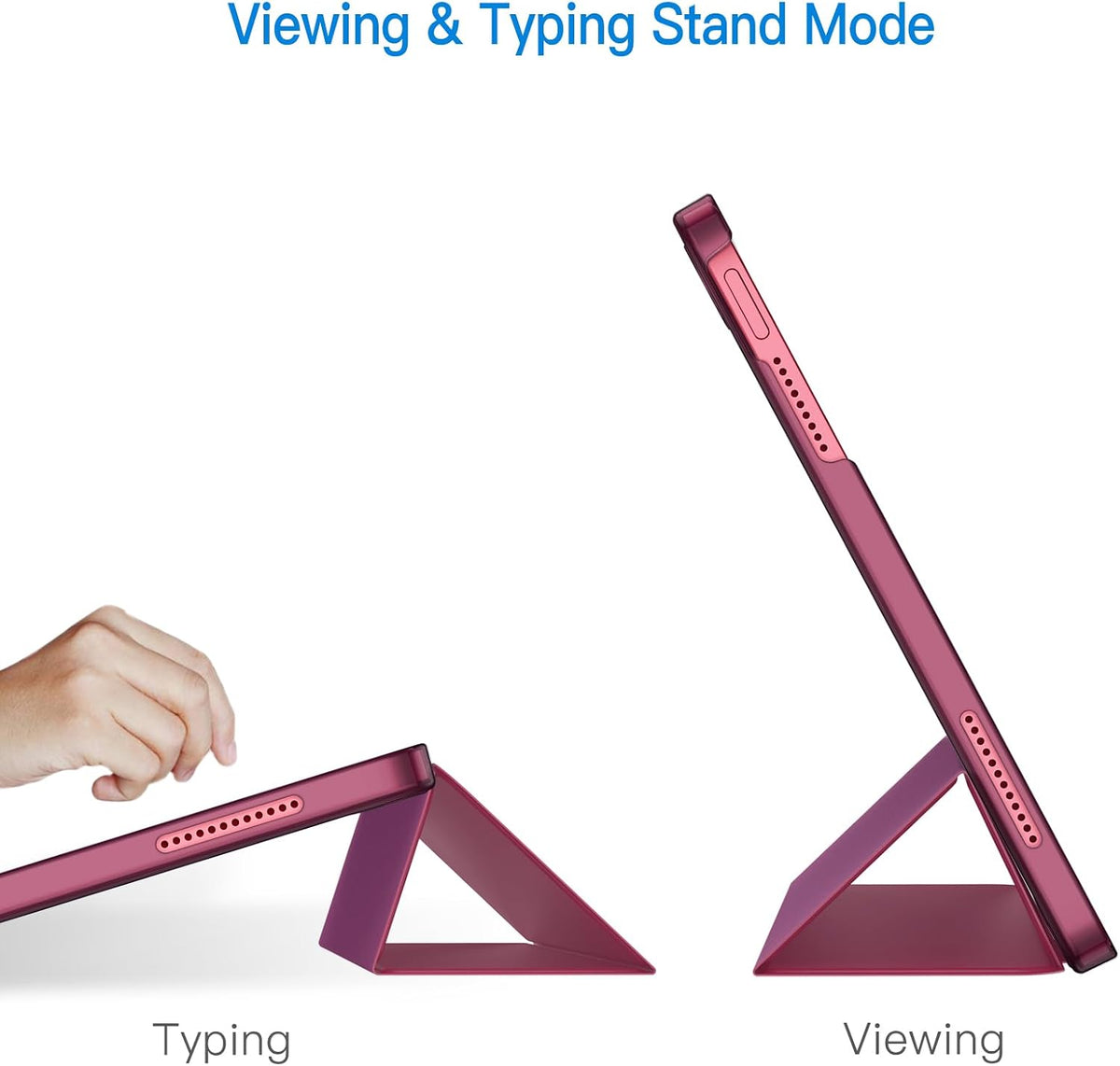 Case for iPad (A16) 11th/10th Generation (2025/2022), Slim Stand Hard Back Cover Auto Wake/Sleep Function (Burgundy)