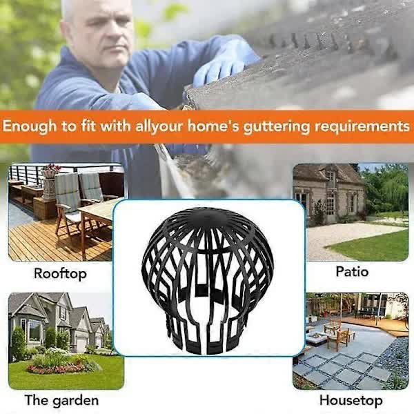 Set of 4 downpipe covers, gutter covers 145 x 11 cm - Brand - Black