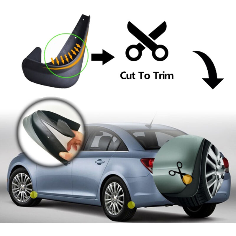 Car Mud Flaps - 3, 5, 7 Series E30, E46, E90, E91, E92, E93, E60, F10, F11, G30, E38, E65, F01 (Universal Version)