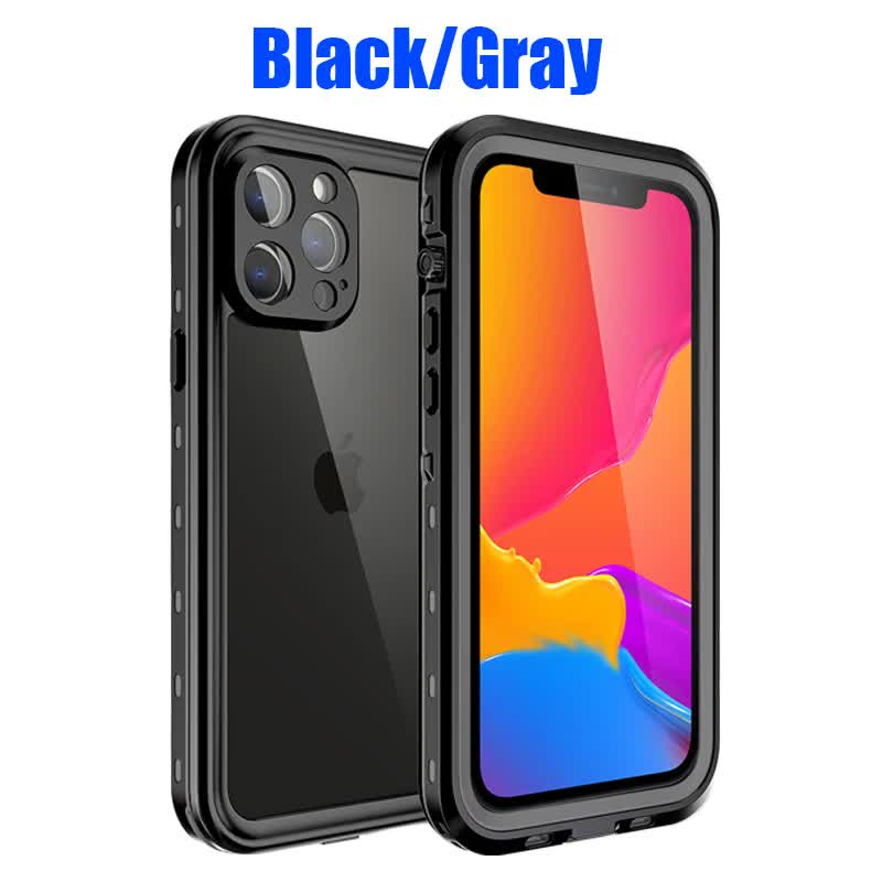 IP68 Waterproof Case for iPhone 15 14 13 12 11 Pro Max XS Max XR 7 8 RedPepper Transparent Protection Diving Underwater Swimming Outdoor Sports Black Black i-Phone 12 Pro Max