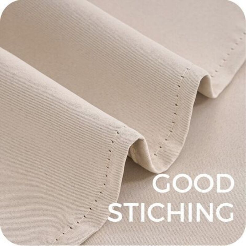 Thermal Insulating Blackout Curtain 140x160 cm Short Beige Interior Small Window Curtains for Living Room Bedroom Set of 2 with Eyelets, by DEBUNS