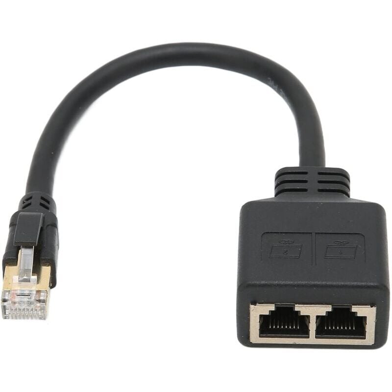 RJ45 Splitter Adapter, 1 to 2 Port RJ45 Network Ethernet Adapter Splitter, CAT8 Network Cable Splitter Adapter for Home Office,