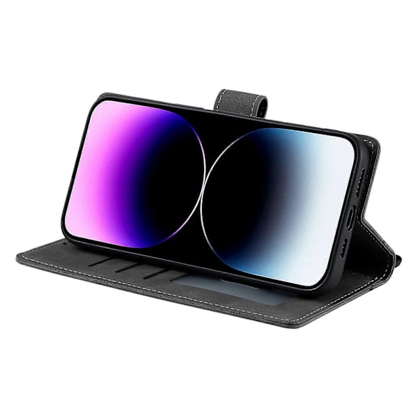 For iPhone 14 Pro Case Embossed Totem Skin Feel Wallet Leather Phone Case_yux