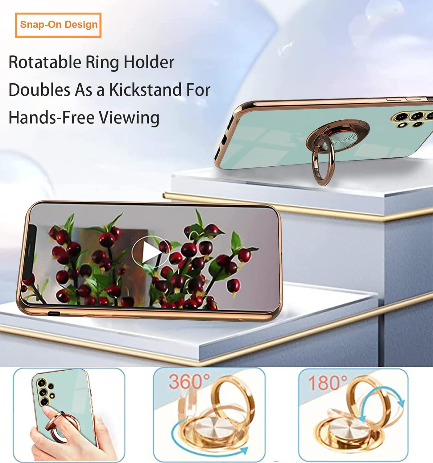 Case for Samsung Galaxy A32 5G (Green), Samsung A32 5G Case Shockproof, Plating 360 Degree Protection Magnetic Case Car Holder Case_yux