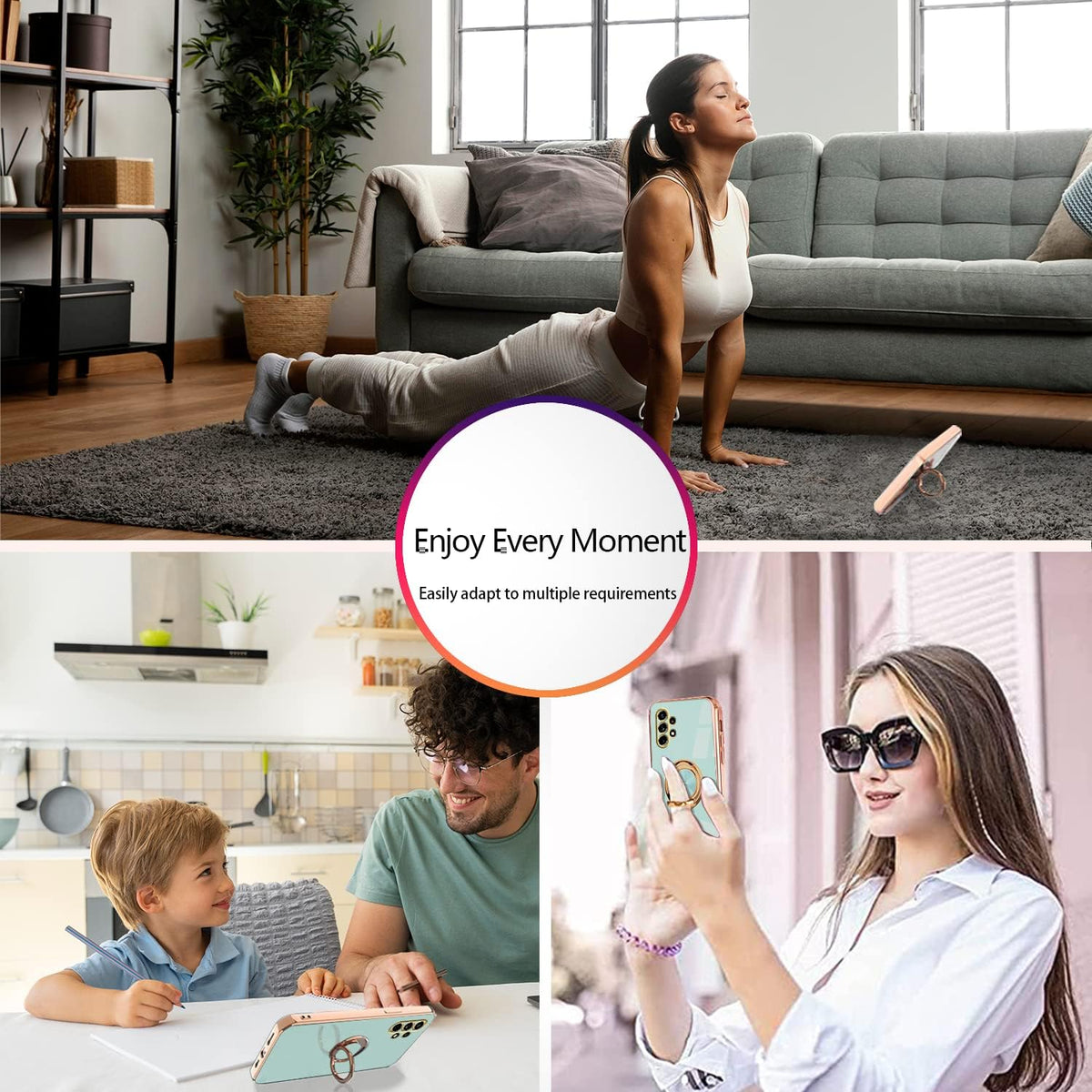 Case for Samsung Galaxy A32 5G (Green), Samsung A32 5G Case Shockproof, Plating 360 Degree Protection Magnetic Case Car Holder Case_yux