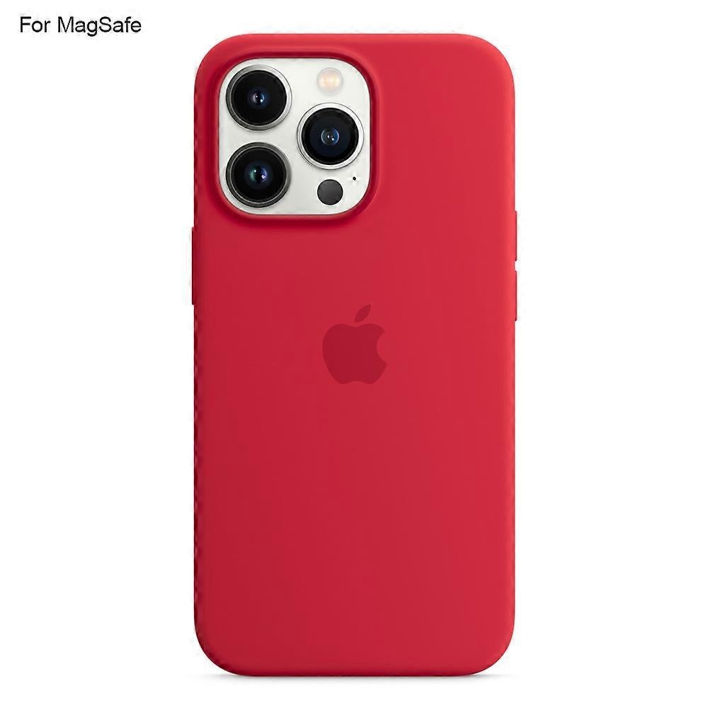 Compatible with iPhone 14 Pro Case Compatible with MagSafe Liquid Silicone Phone Case [Induction Popover]- Perfect Red_MGF Red