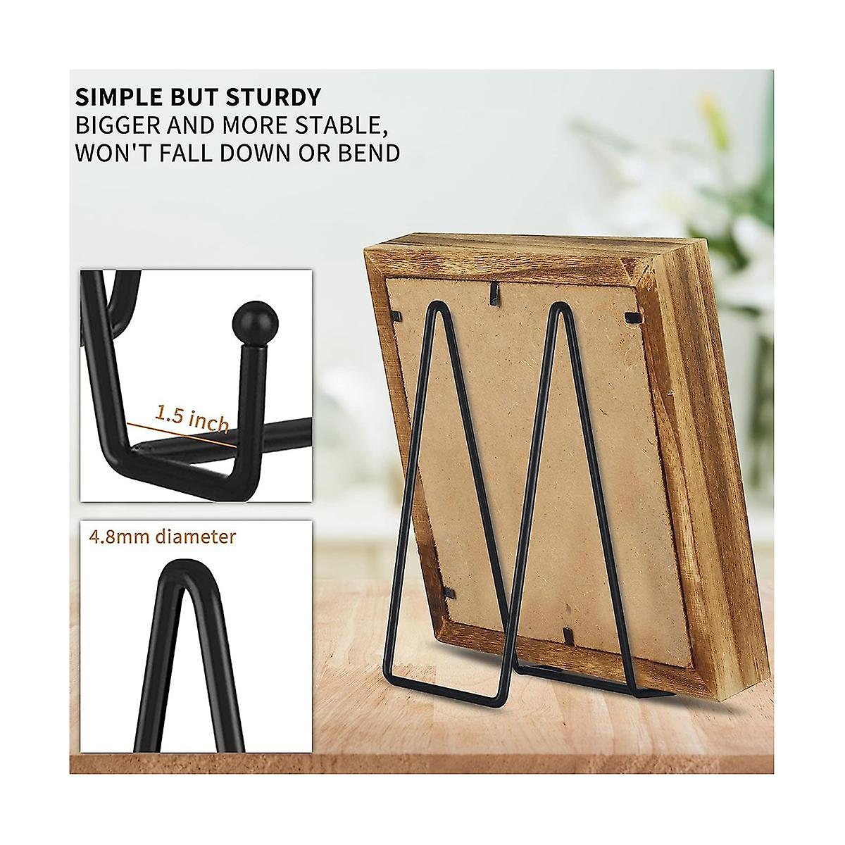 {CA} 8 inch black metal plate stand plate holder for picture, decorative plate, book