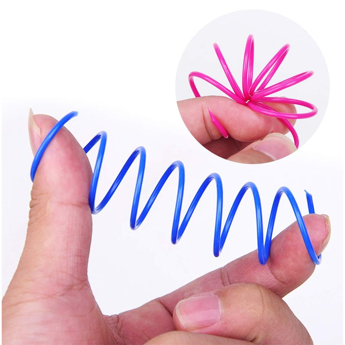 Cat Spiral Spring, Creative Toy to Pass the Time and Keep Shape Interactive Durable Heavy Duty Plastic Colorful Toy for Rocking