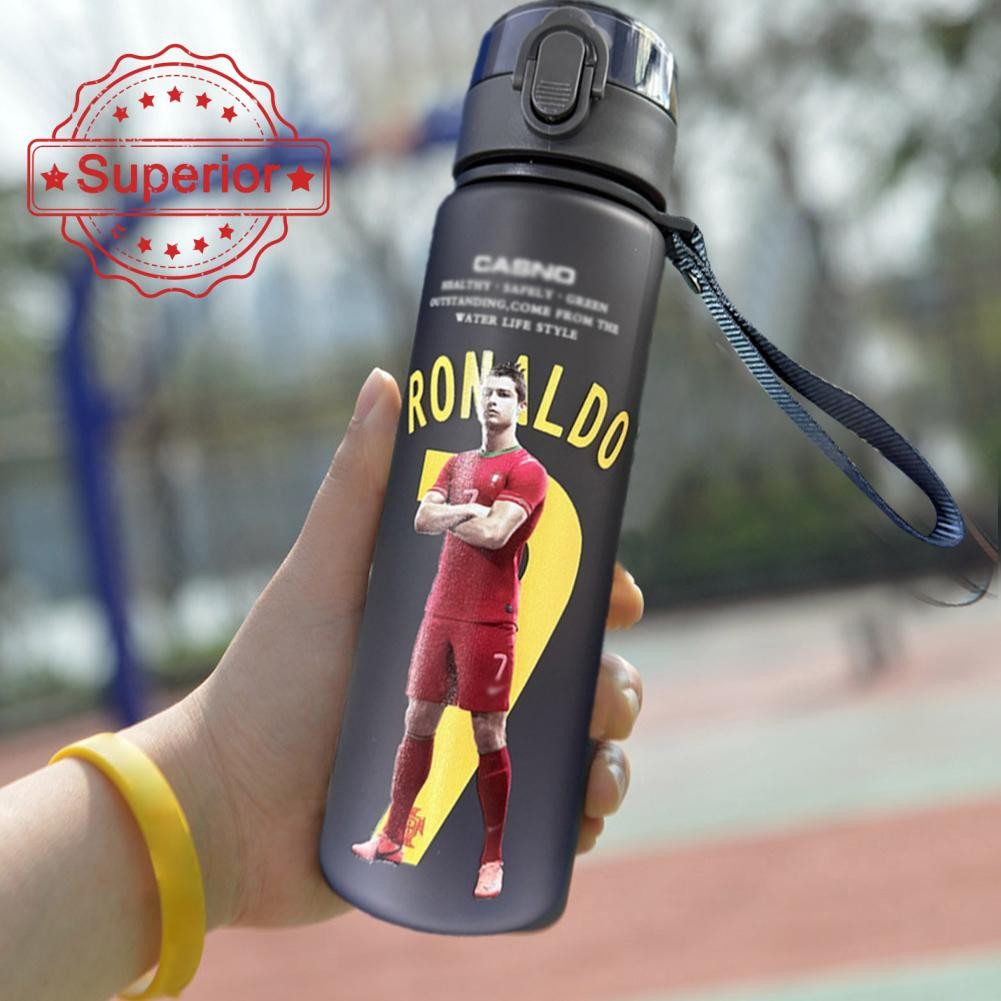 Ronaldo Sport Water Bottle with Blender Ball - BPA-Free Protein Shaker Cup B 560ml