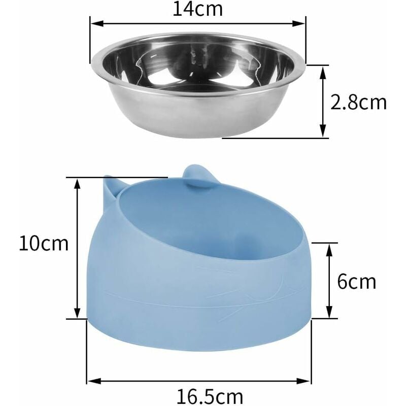 Raised Tilting Cat Bowl 200ml Removable Stand for Cats and Dogs