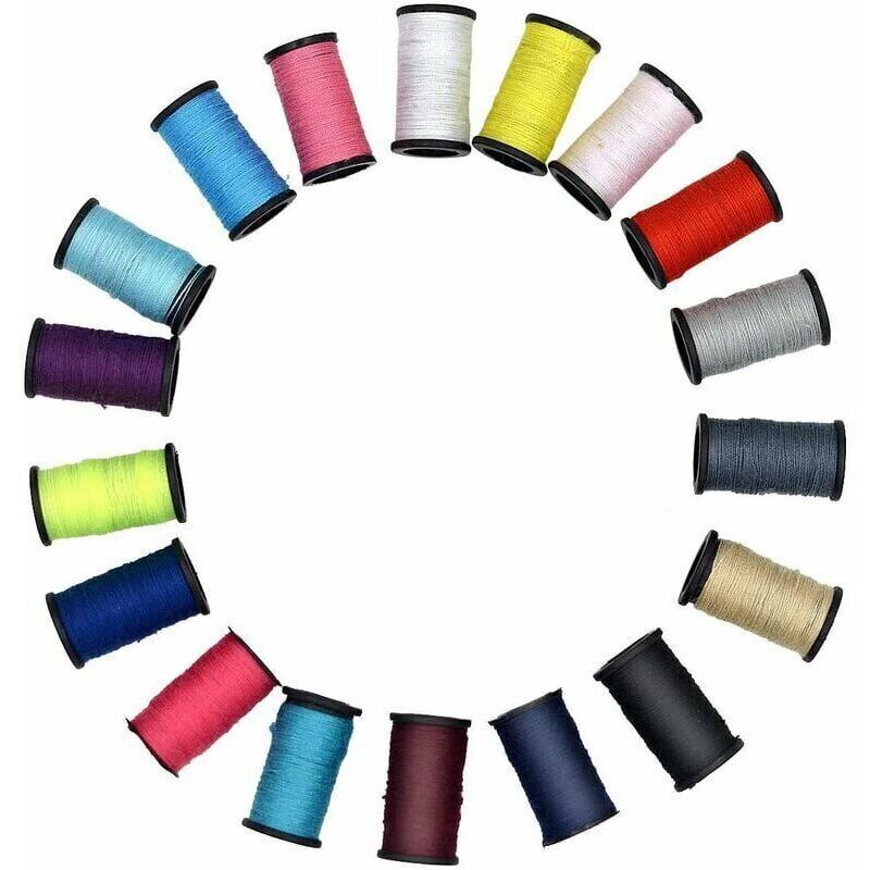 Mini Sewing Kit with 52 Sewing Accessories, 18 Thread Spools with Black Sewing Box for Beginners Kids Travelers Sewing Machine Adults Girls (Small)